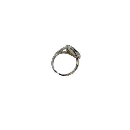 ring silver 925 with white stone and flower